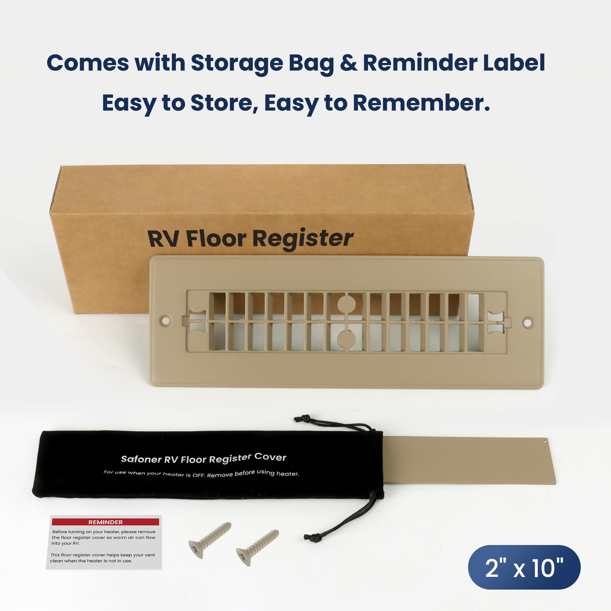 Mroace 2x10-Inch Aluminum Rustproof RV Floor Register