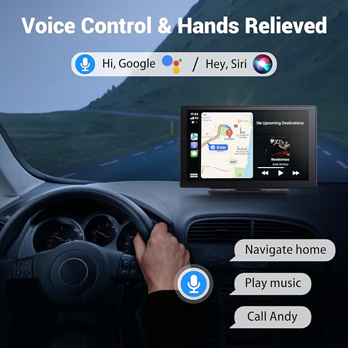 Mroace 9-Inch Wireless 1080P Backup Camera CarPlay Car Stereo