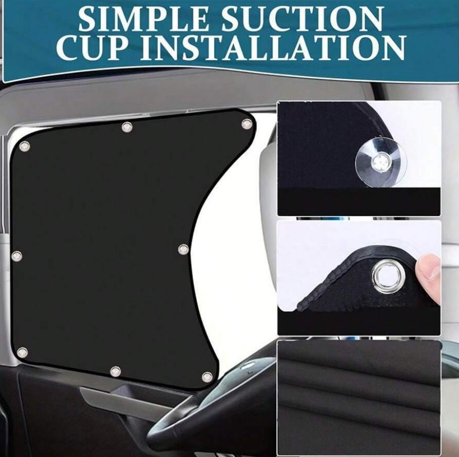 Mroace 2-Pack UV-Protection Semi-Truck Side Window Sun Shades