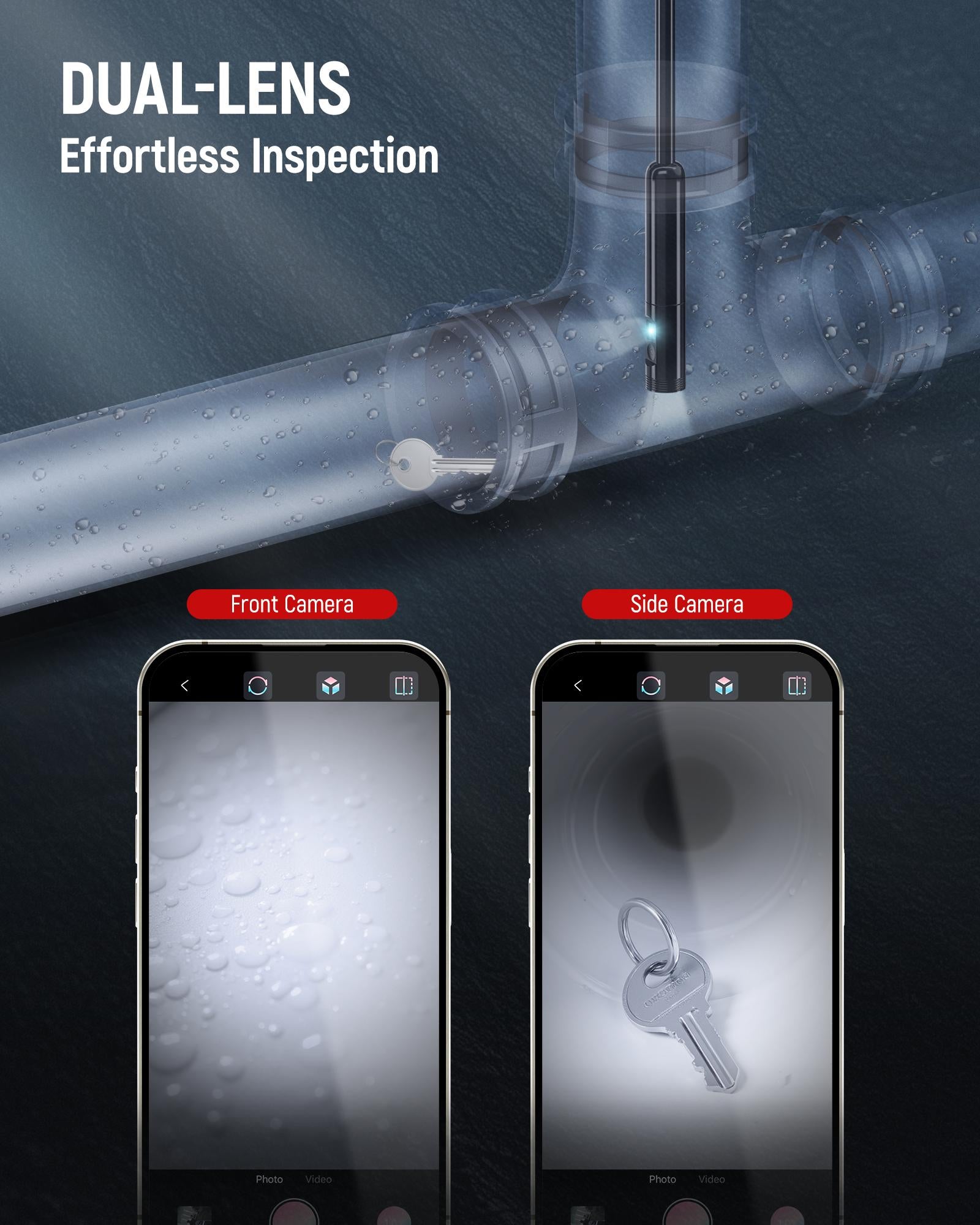 Mroace 8-LED HD Borescope Camera