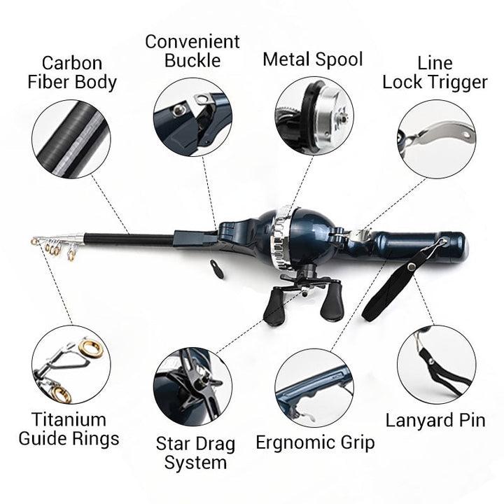 Mroace Lightweight Telescopic Foldable Fishing Rod
