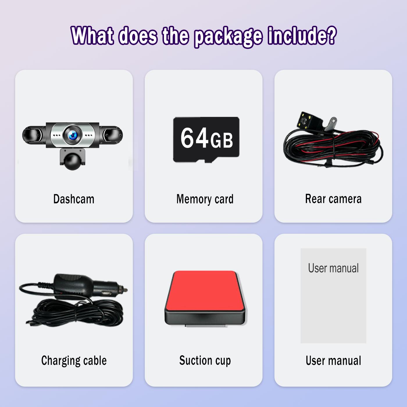 Mroace 5-Channel 1080P Full HD Car Dash Cam