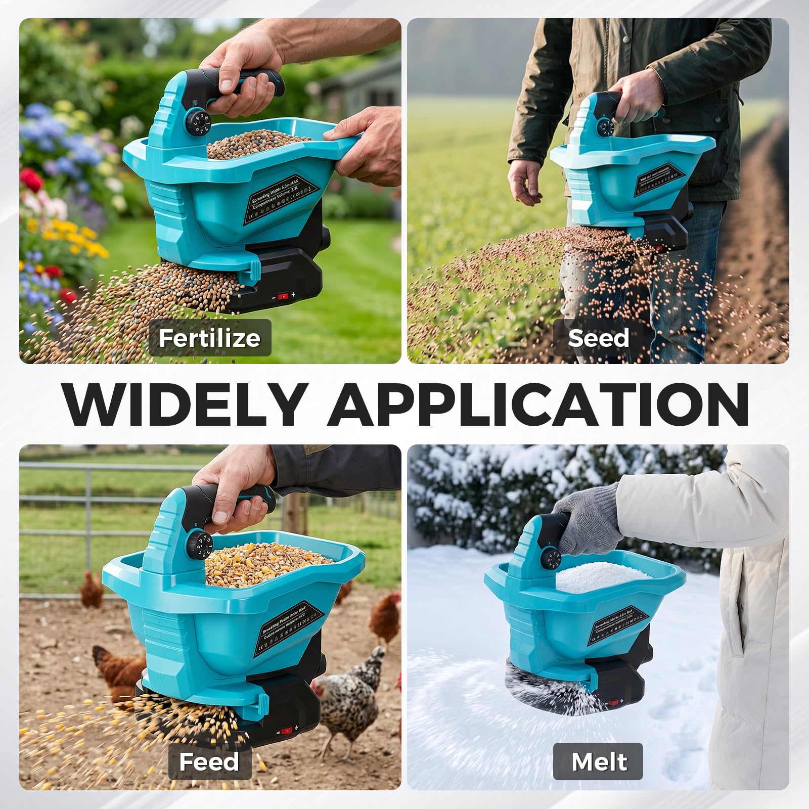 Mroace Cordless Electric Seed And Fertilizer Spreader