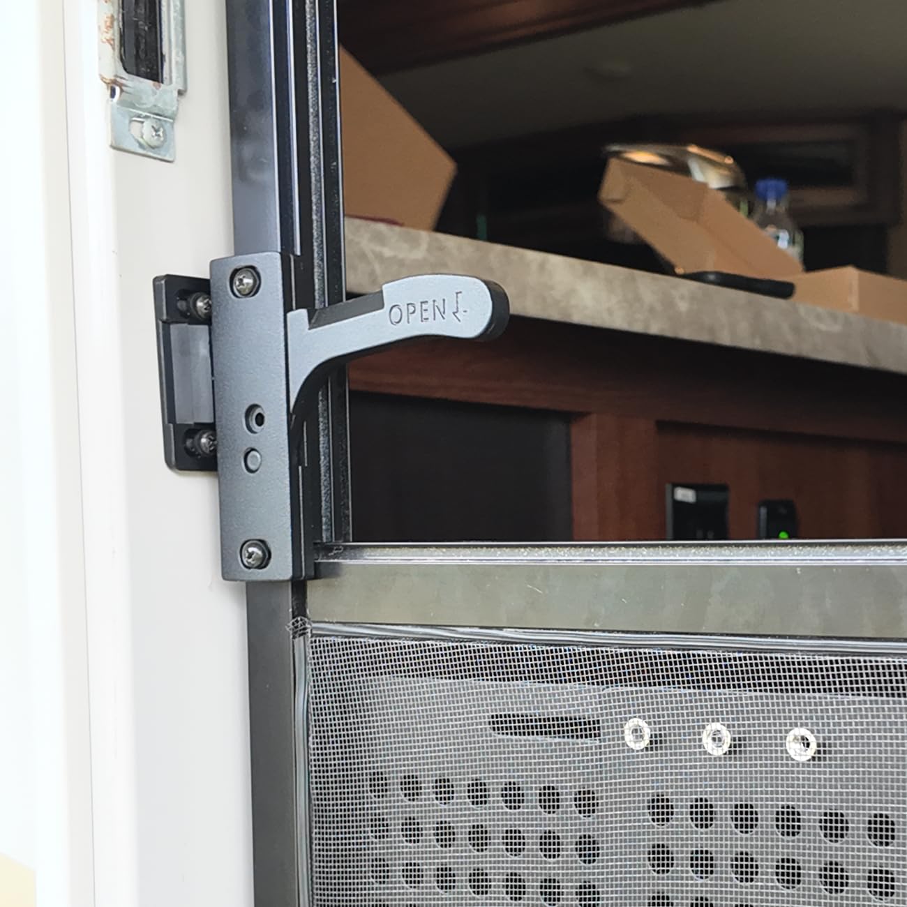 Mroace Heavy-Duty Aluminum RV Screen Door Latch Kit
