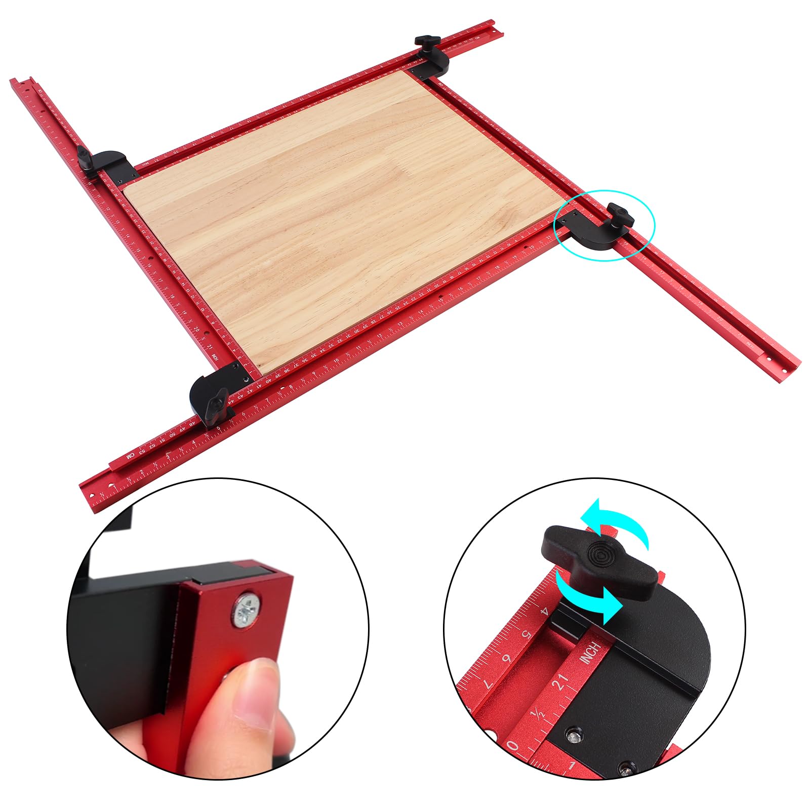 Mroace 23.6-Inch Adjustable Square Router Jig for Precision Grooves