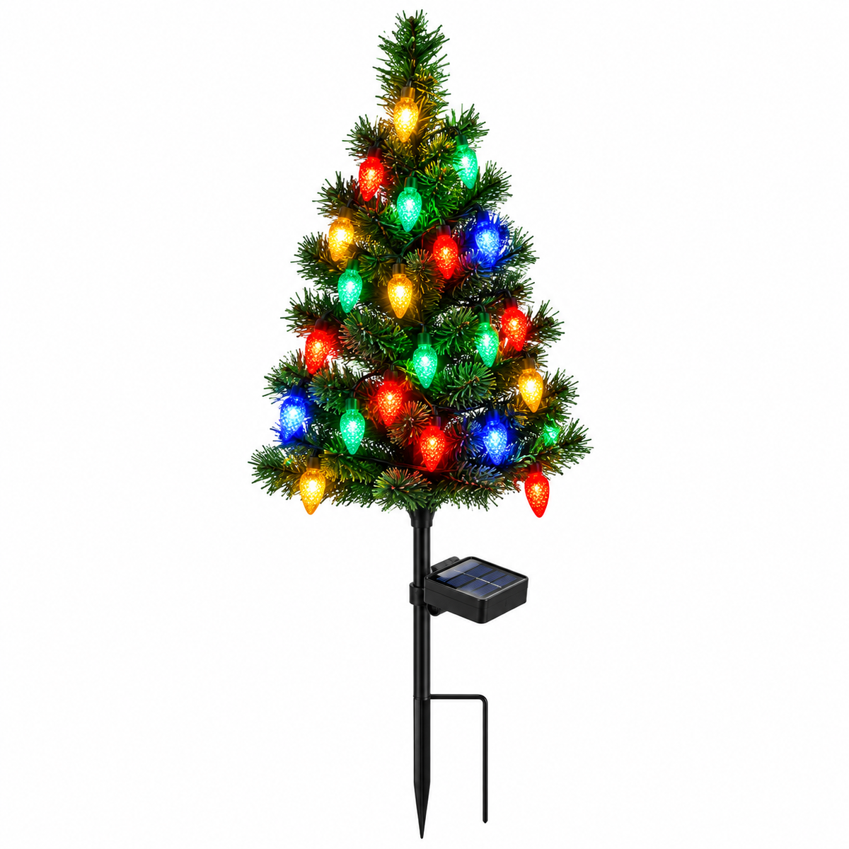 Mroace Waterproof Solar LED Christmas Tree Pathway Lights Set