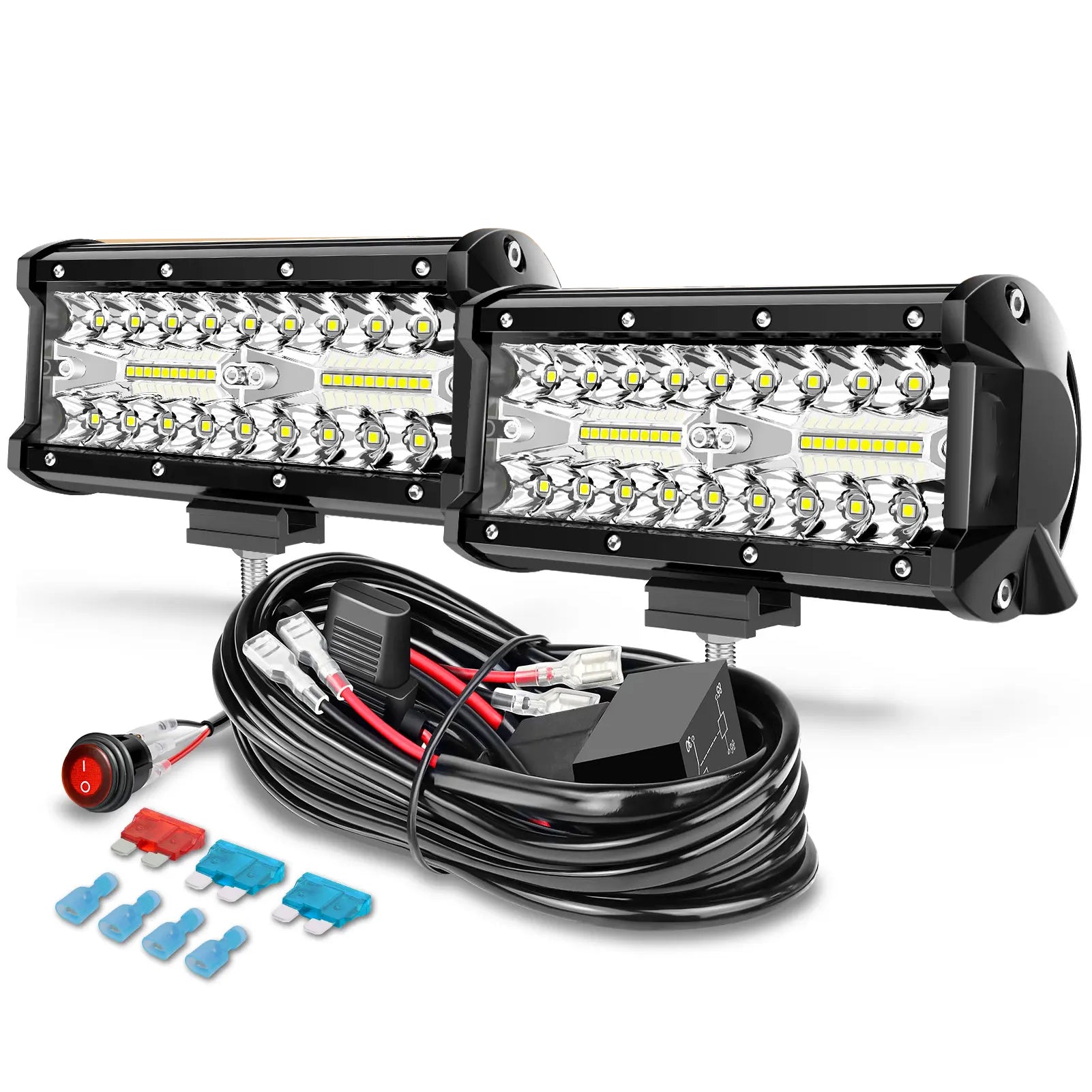 Mroace 7-Inch 240W Spot-Flood Combo LED Light Bar