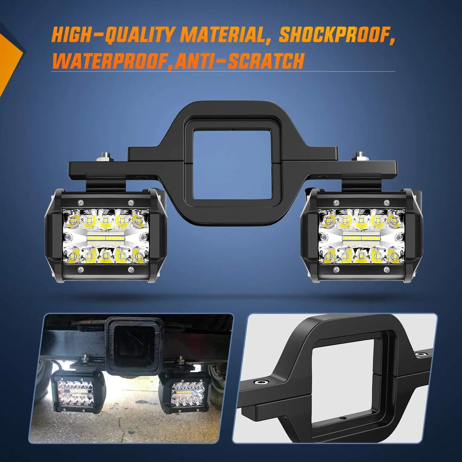 Mroace Waterproof Tow-Hitch LED Backup Reverse Lights