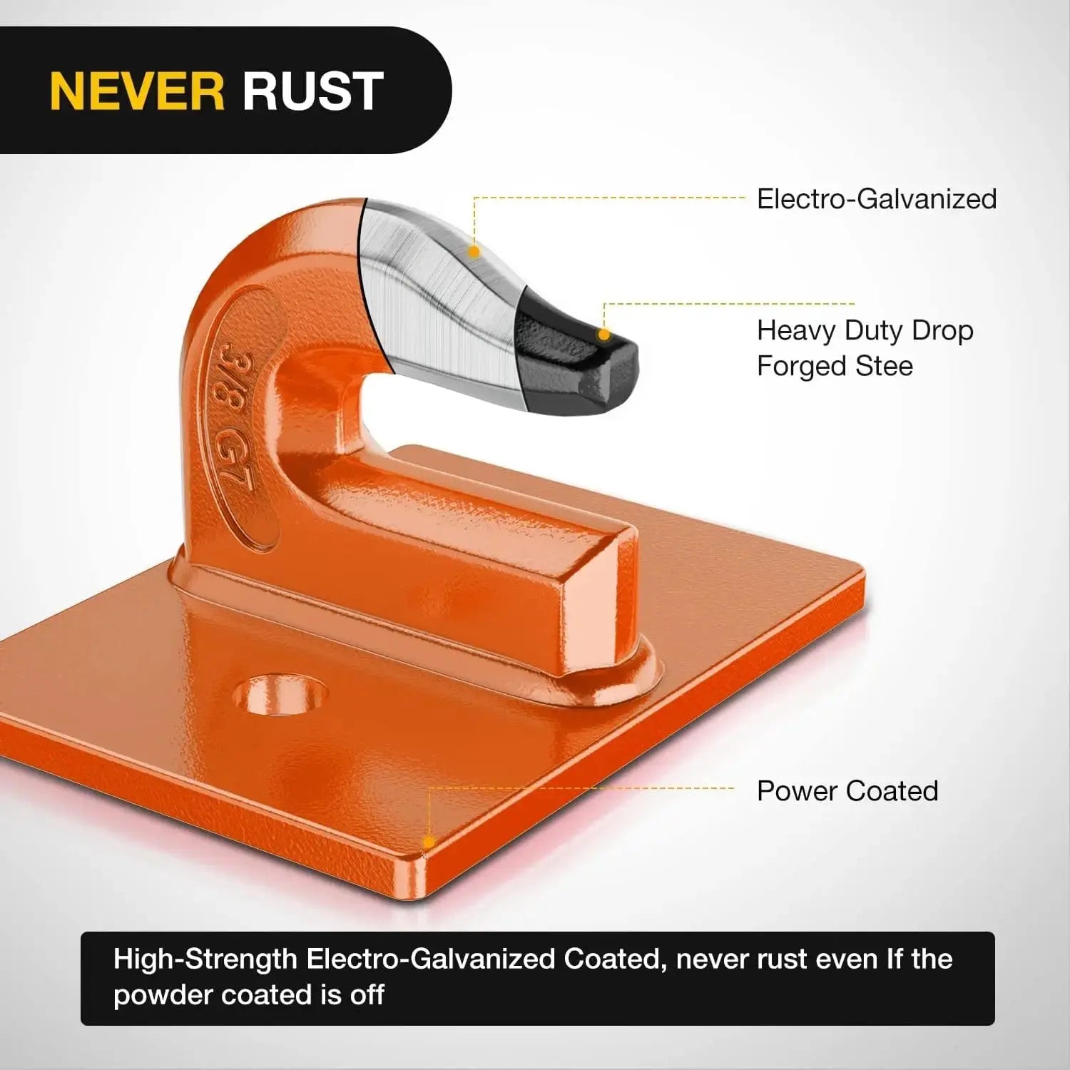 Mroace Heavy Duty Steel Bolt On Grab Hooks (Pair)