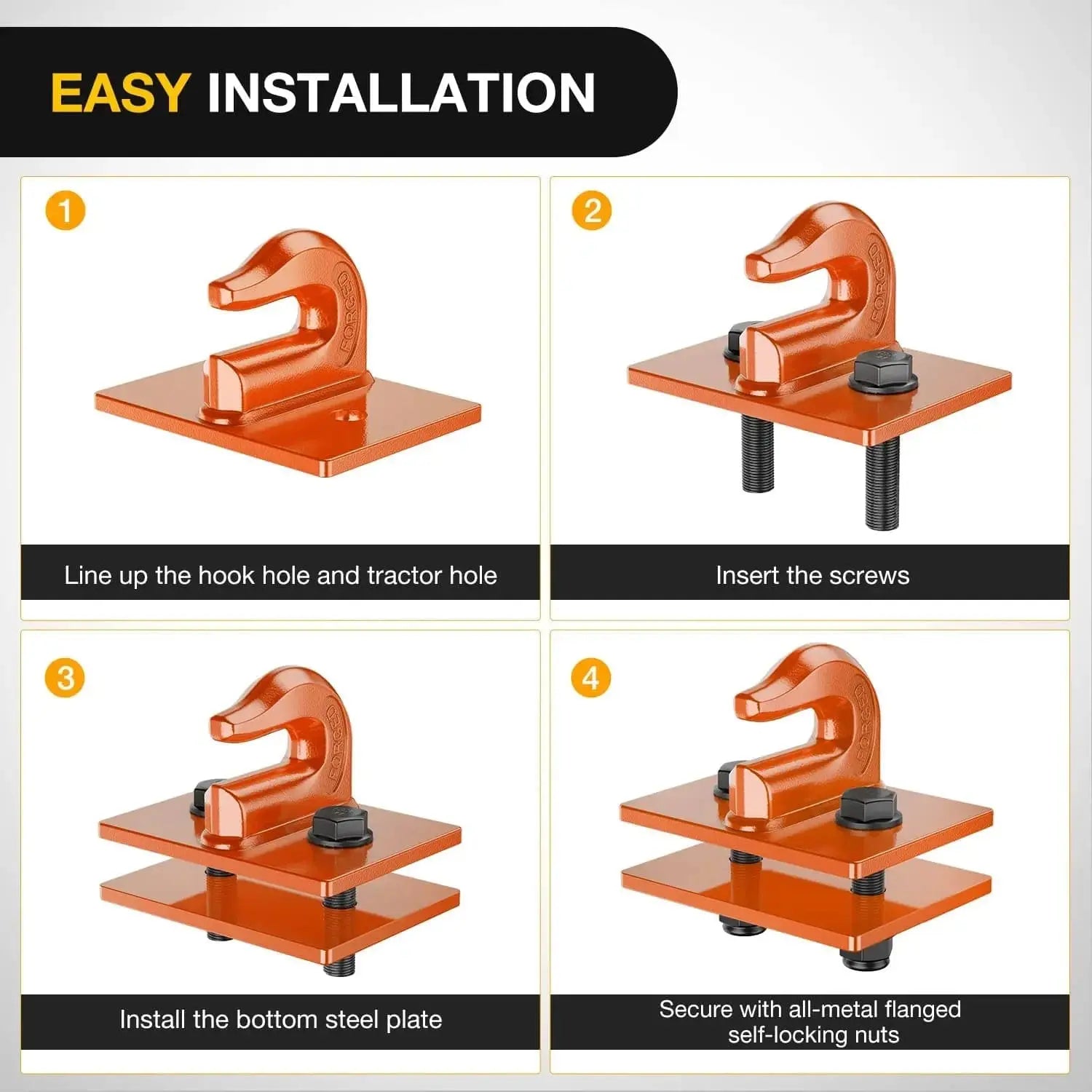 Mroace Heavy Duty Steel Bolt On Grab Hooks (Pair)