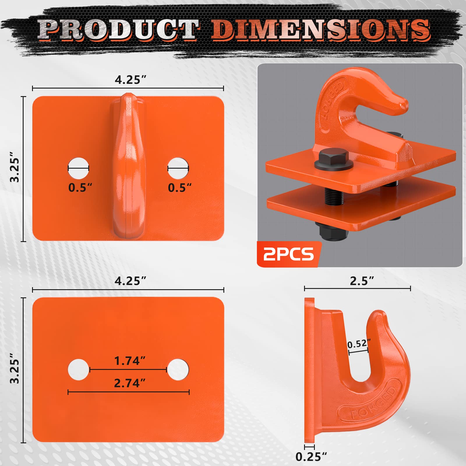 Mroace Heavy Duty Forged Steel Tractor Bucket Grab Hook