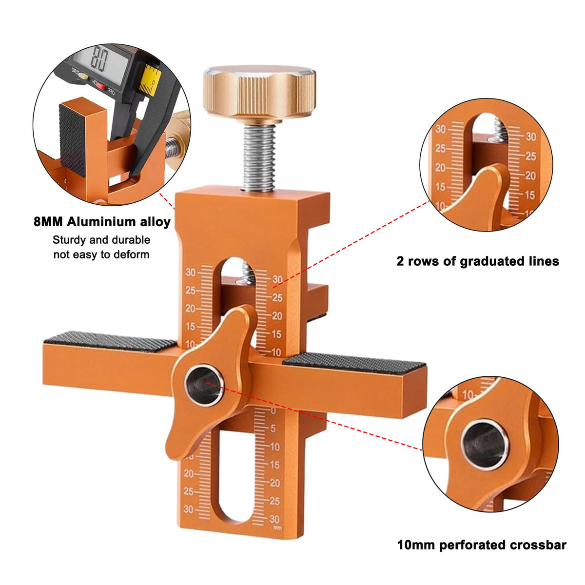 Mroace Adjustable Aluminum Alloy Cabinet Door Installation Jig