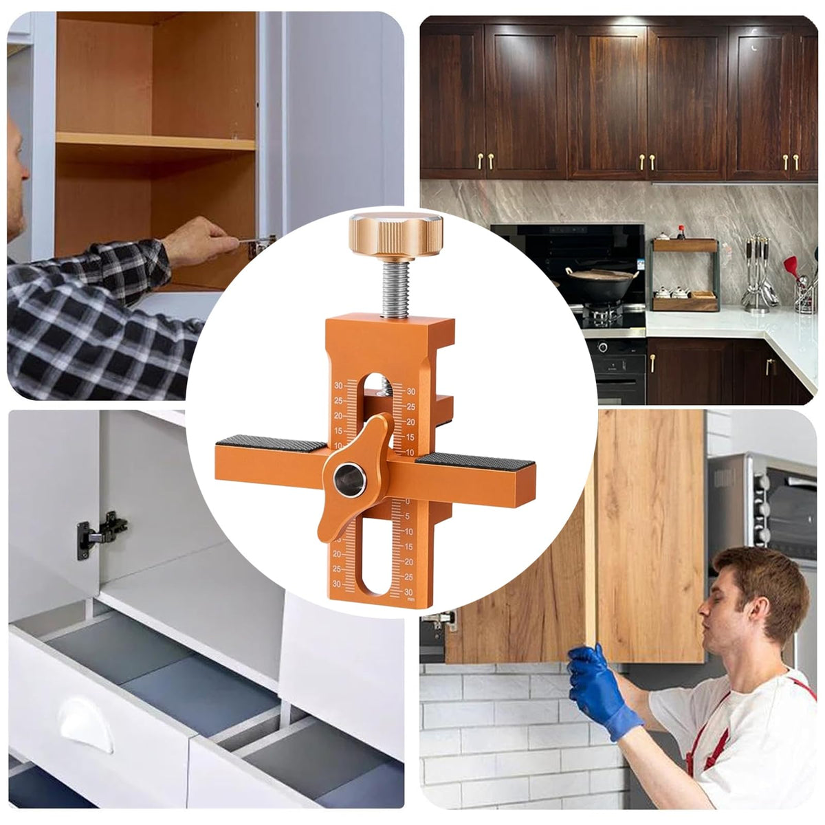 Mroace Adjustable Aluminum Alloy Cabinet Door Installation Jig