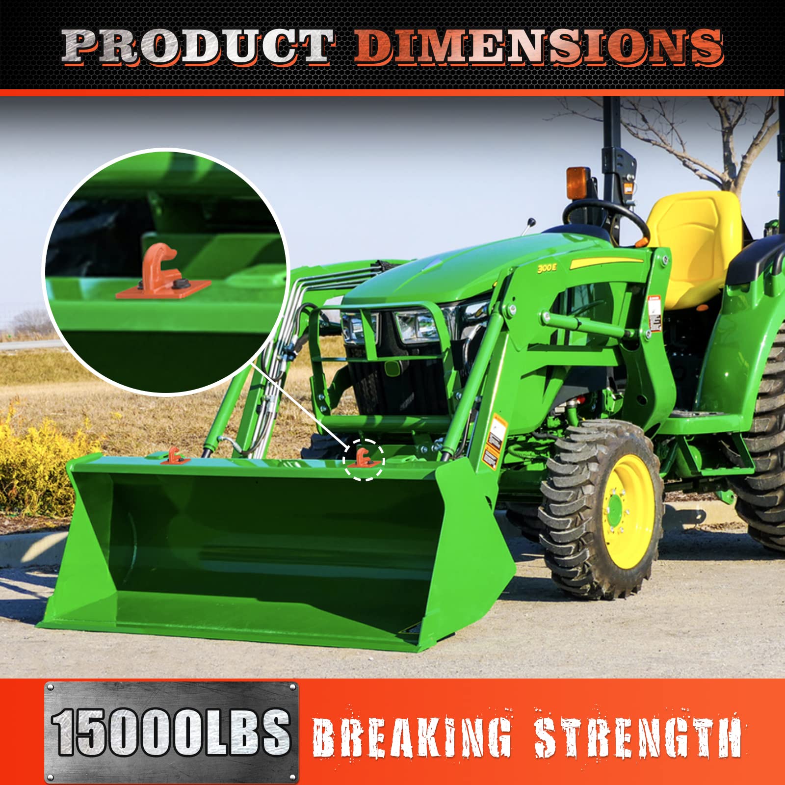 Mroace Heavy Duty Forged Steel Tractor Bucket Grab Hook