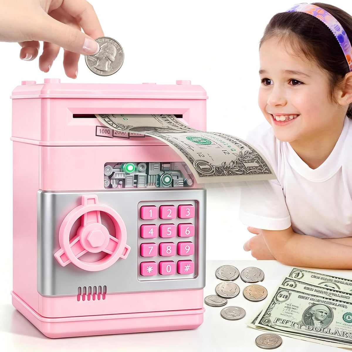 Mroace Electronic ATM Piggy Bank Money Safe