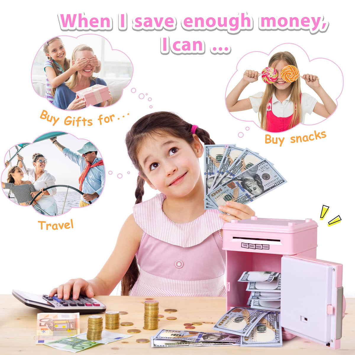 Mroace Electronic ATM Piggy Bank Money Safe
