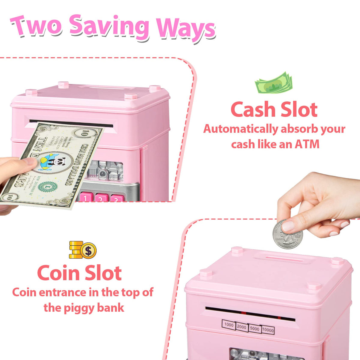 Mroace Electronic ATM Piggy Bank Money Safe