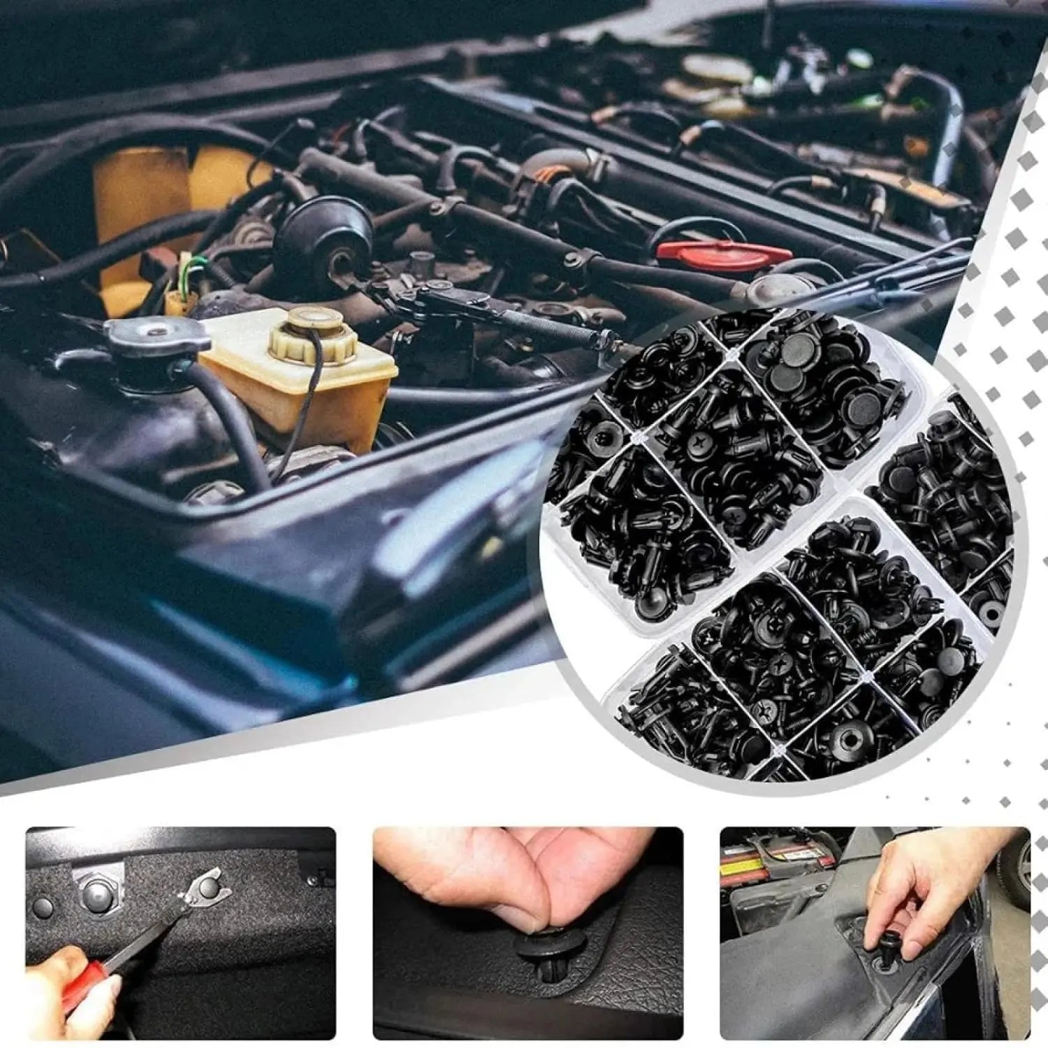 Mroace Abrasion Resistant Nylon Car Clips Kit