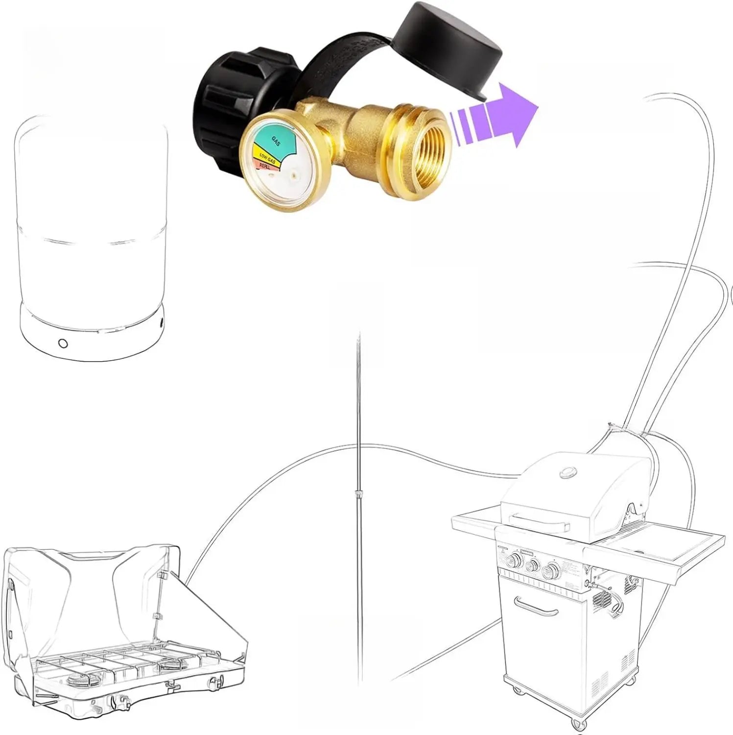 Mroace Universal QCC1-Connection Propane Tank Gauge