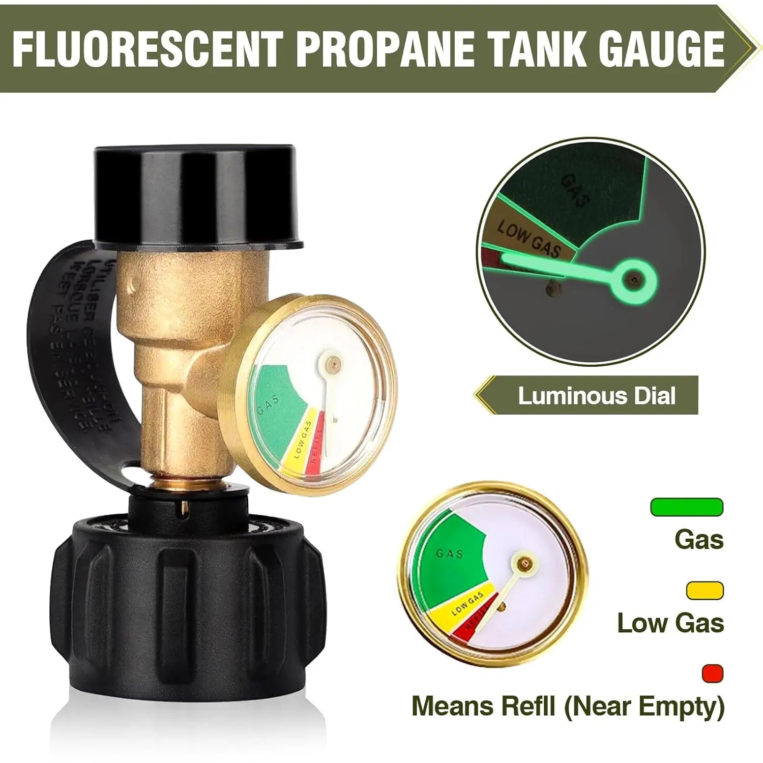 Mroace Universal QCC1-Connection Propane Tank Gauge
