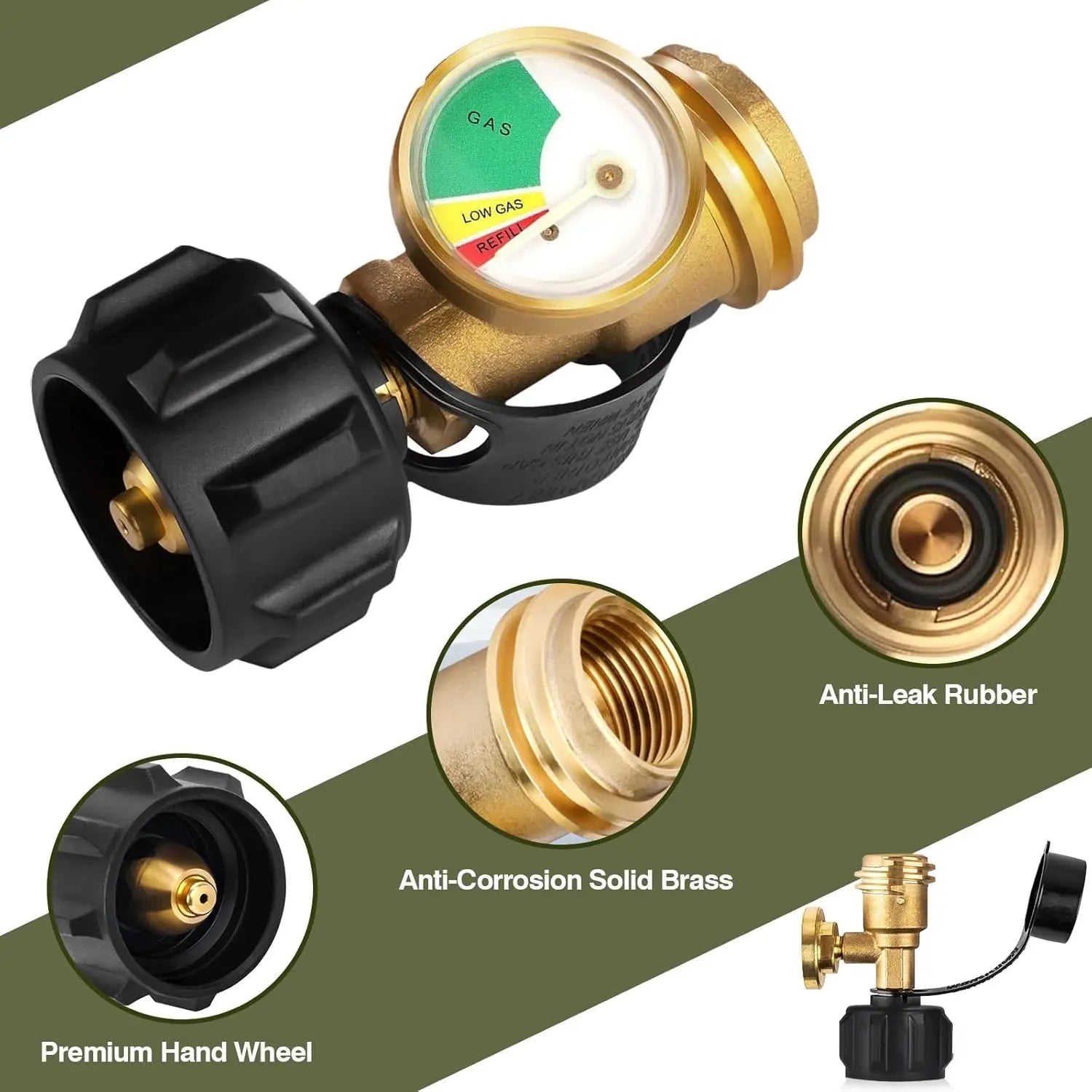 Mroace Universal QCC1-Connection Propane Tank Gauge