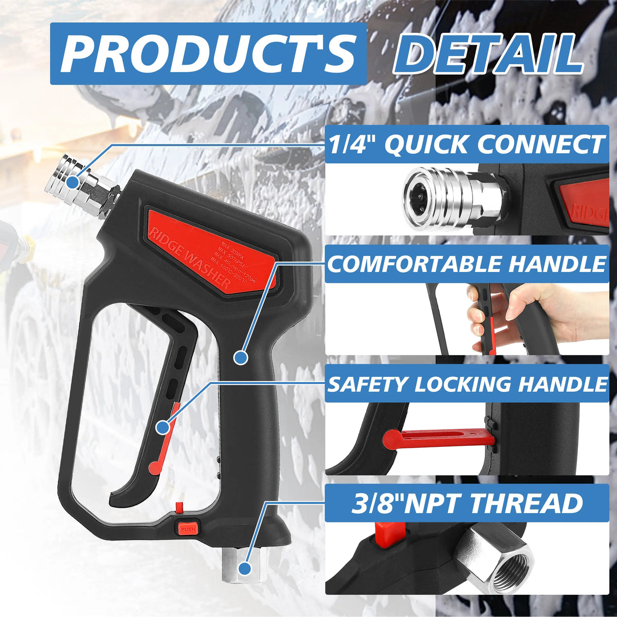 Mroace Heavy Duty Pressure Washer Spray Gun