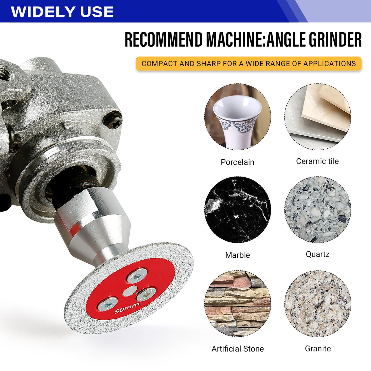 Mroace Vacuum Brazed Diamond Cutting Blades with Detachable Flange – 3PCS