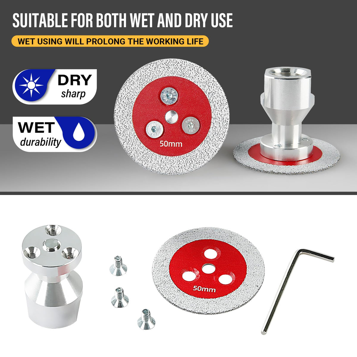Mroace Vacuum Brazed Diamond Cutting Blades with Detachable Flange – 3PCS