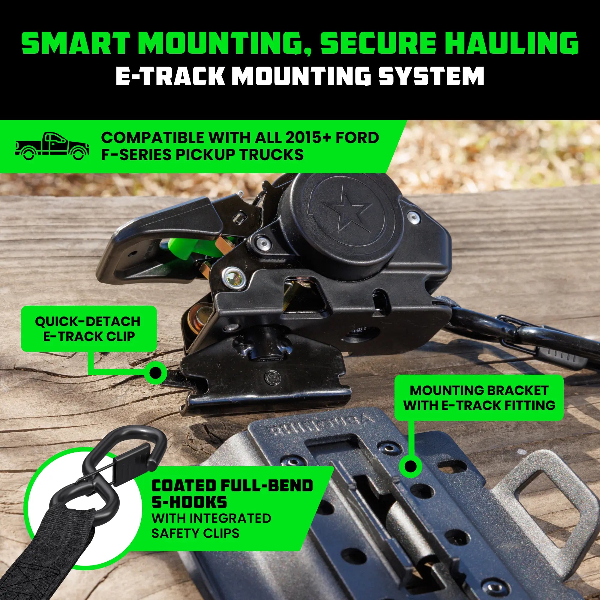 Mroace Mounted Retractable Ratchet Straps