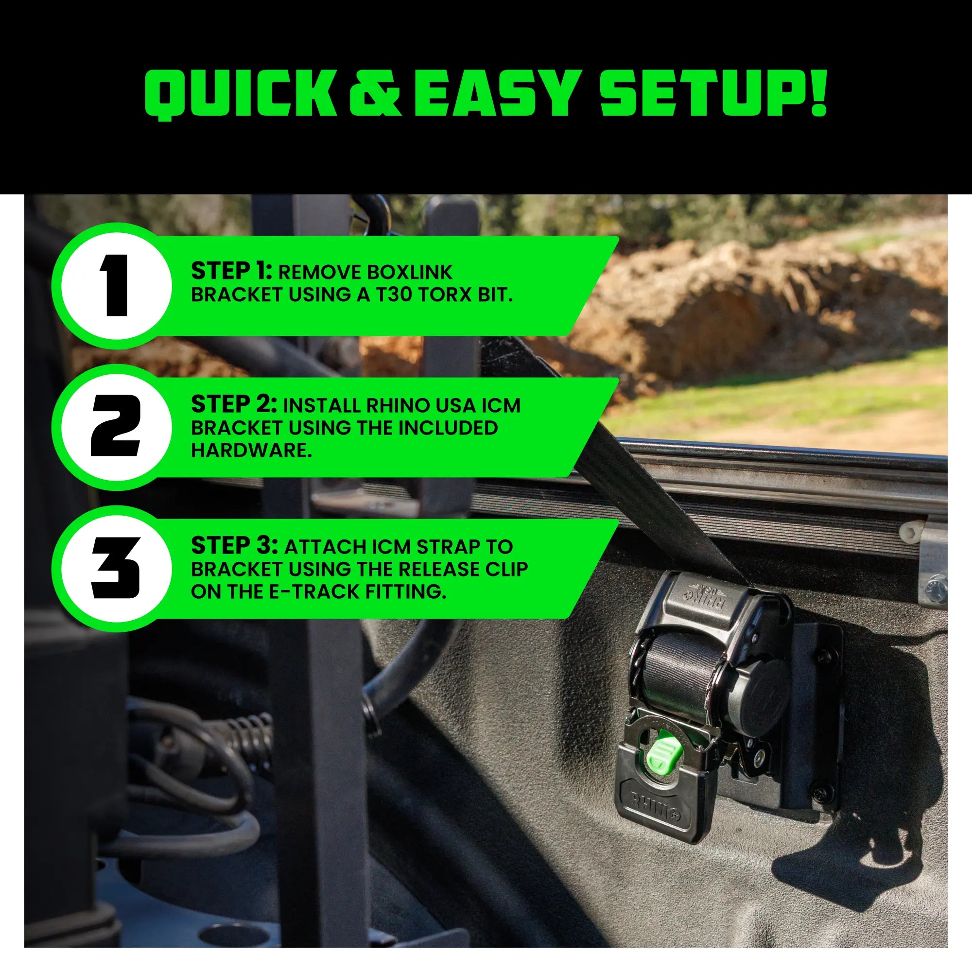 Mroace Mounted Retractable Ratchet Straps