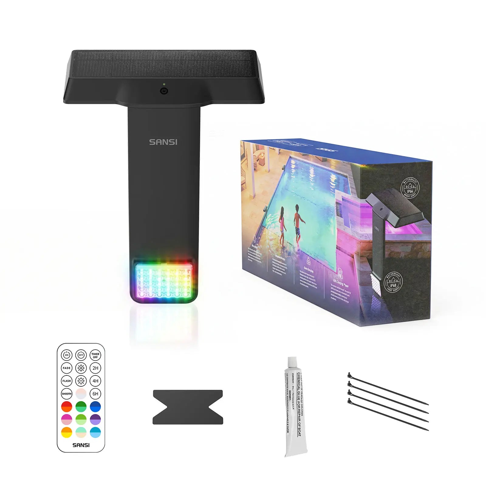 Mroace Waterproof Solar RGB LED Light