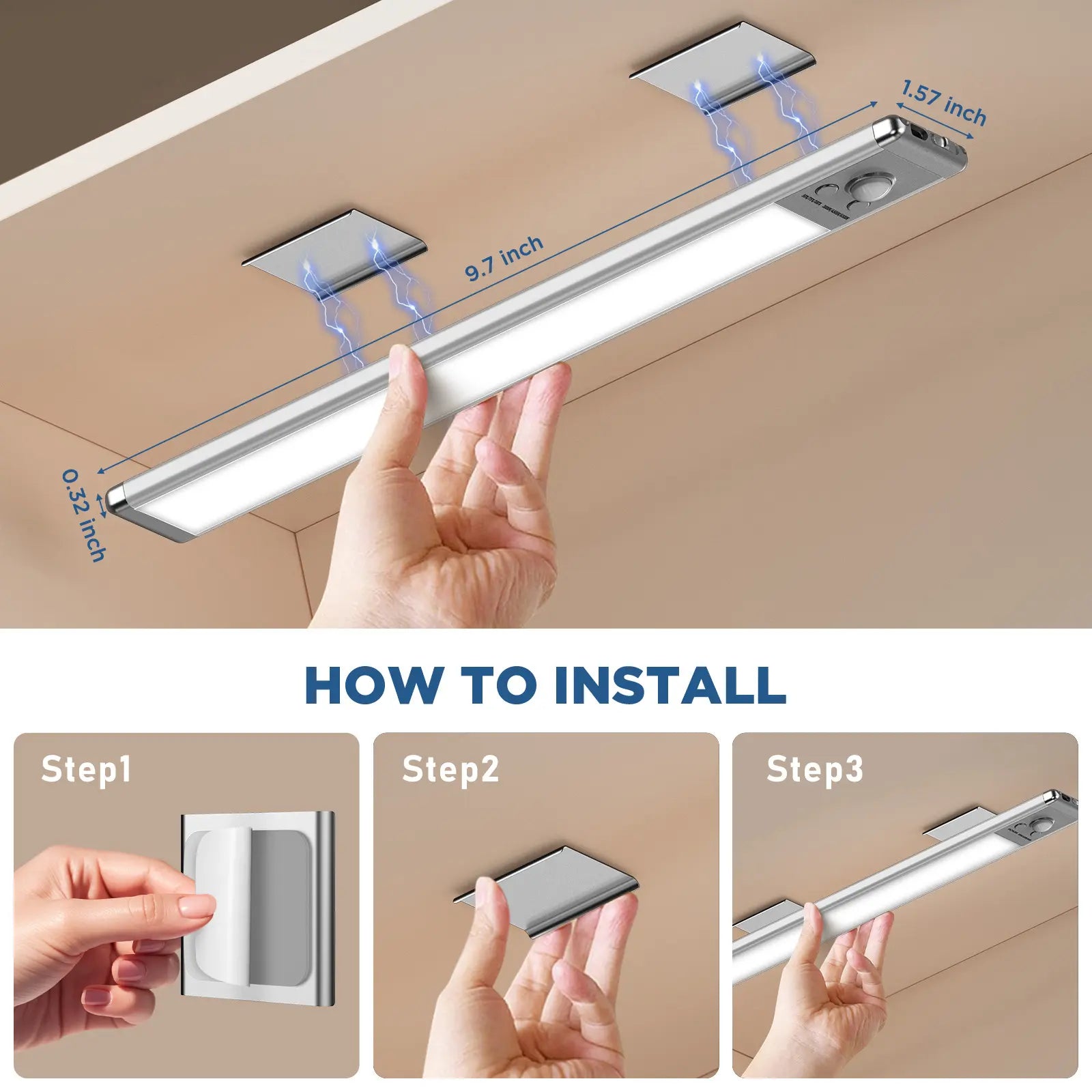 Mroace Magnetic Dimmable Motion-Sensor Under-Cabinet Light