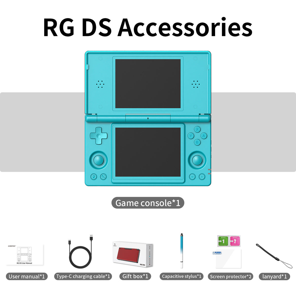 Mroace Dual Screen Retro Handheld Game Console