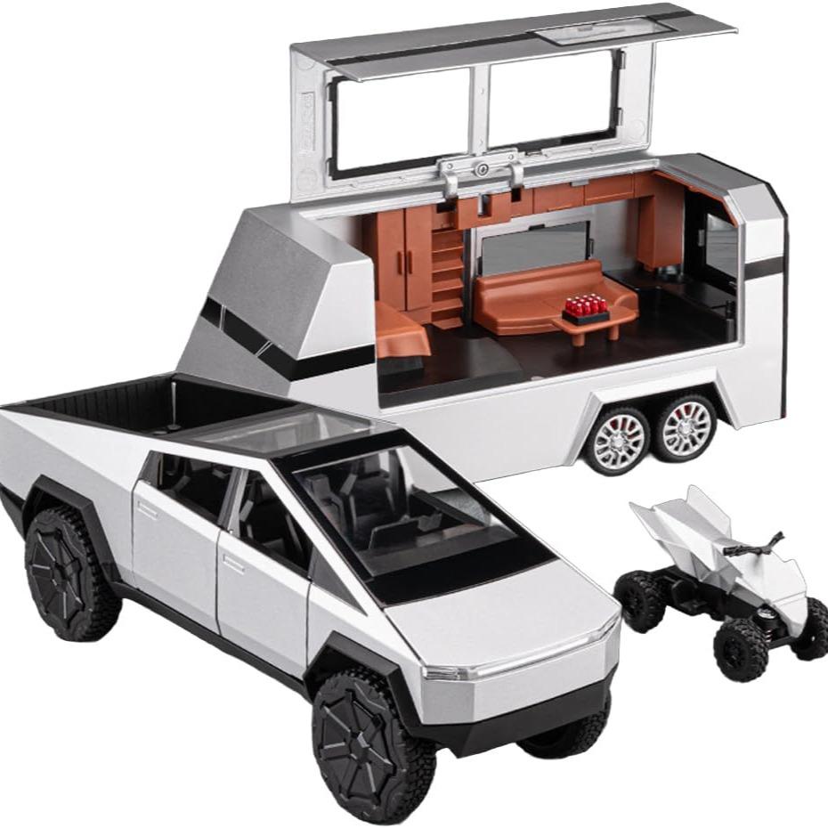 Mroace 1/32 Diecast Pickup and RV Trailer Set