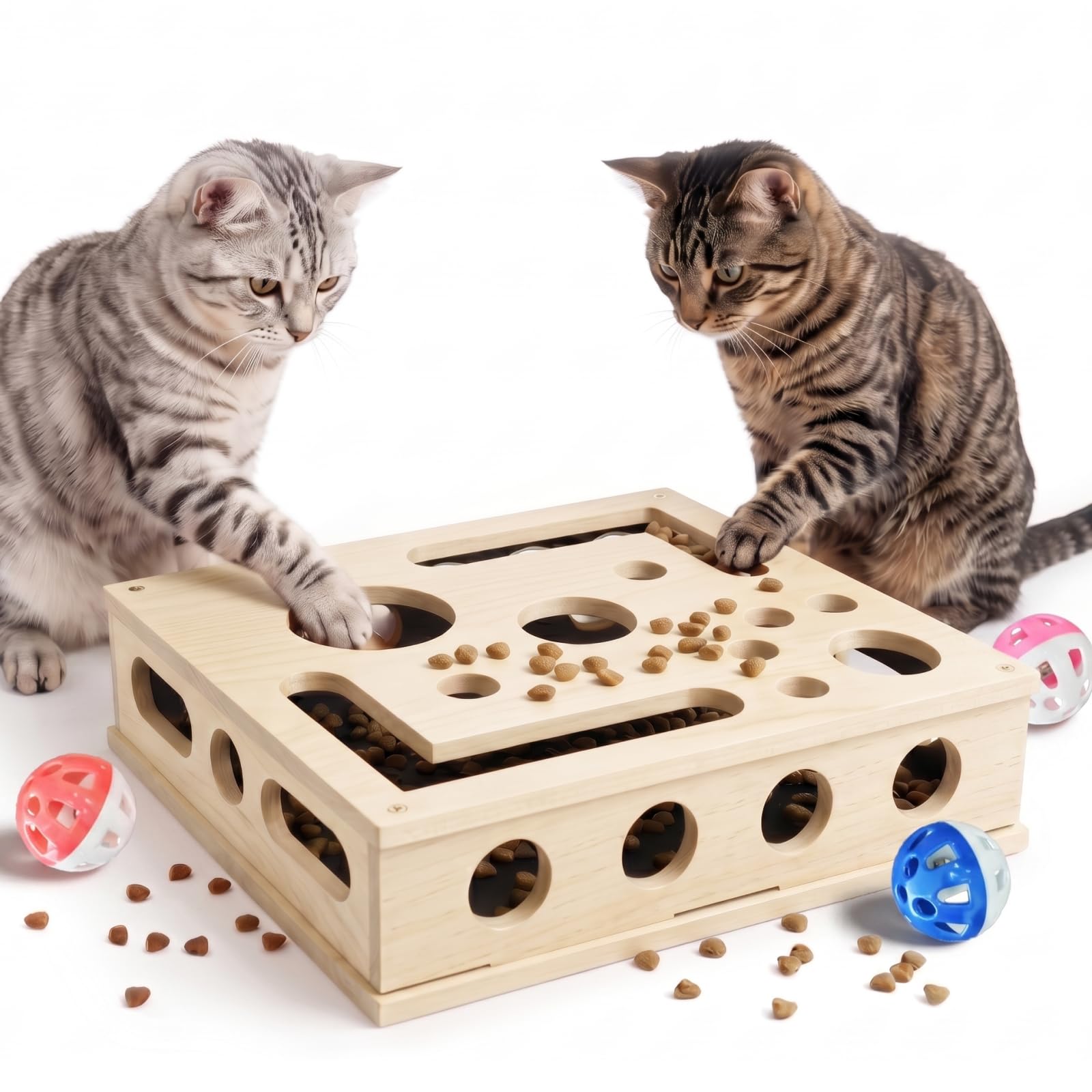 Mroace Wooden Cat Nail File Enrichment Box