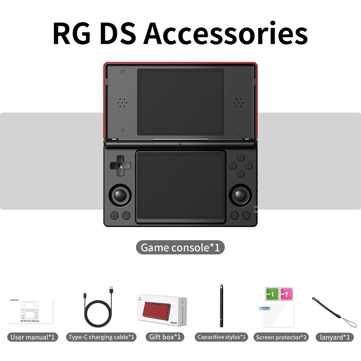 Mroace Dual Screen Retro Handheld Game Console