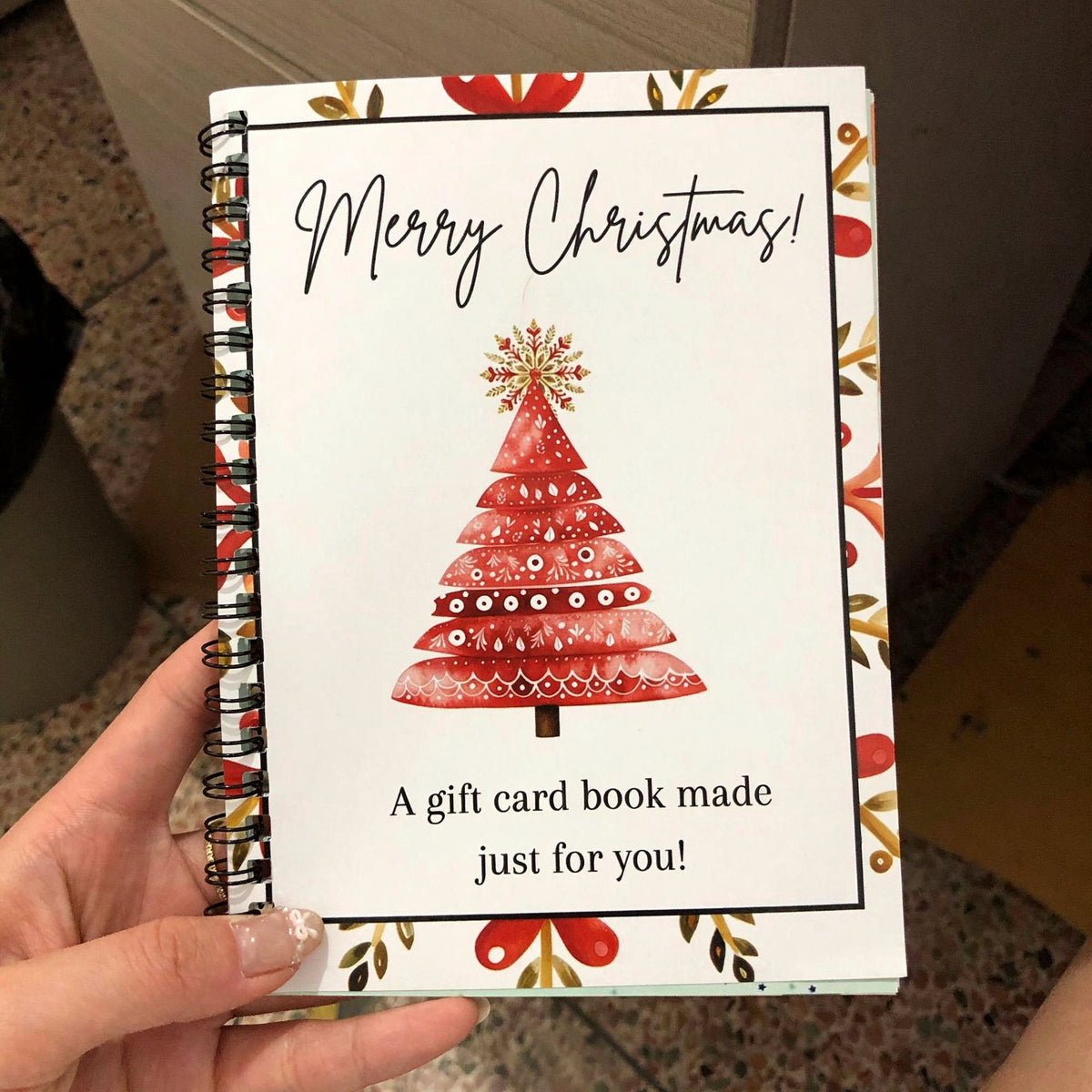 Mroace DIY Spiral Bound Christmas Gift Card Album