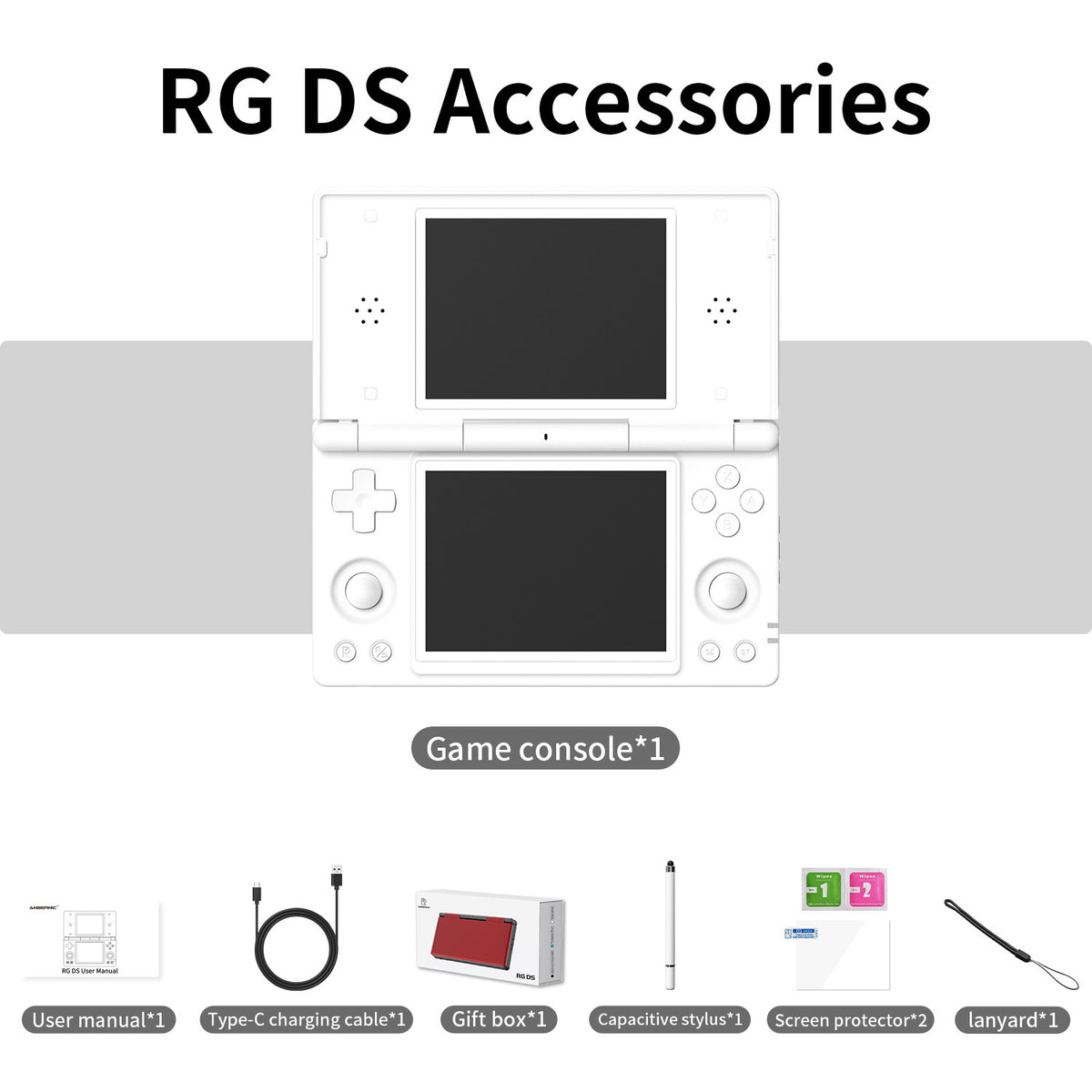 Mroace Dual Screen Retro Handheld Game Console