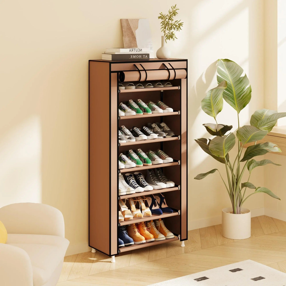 Mroace Adjustable Dustproof Shoe Storage Rack