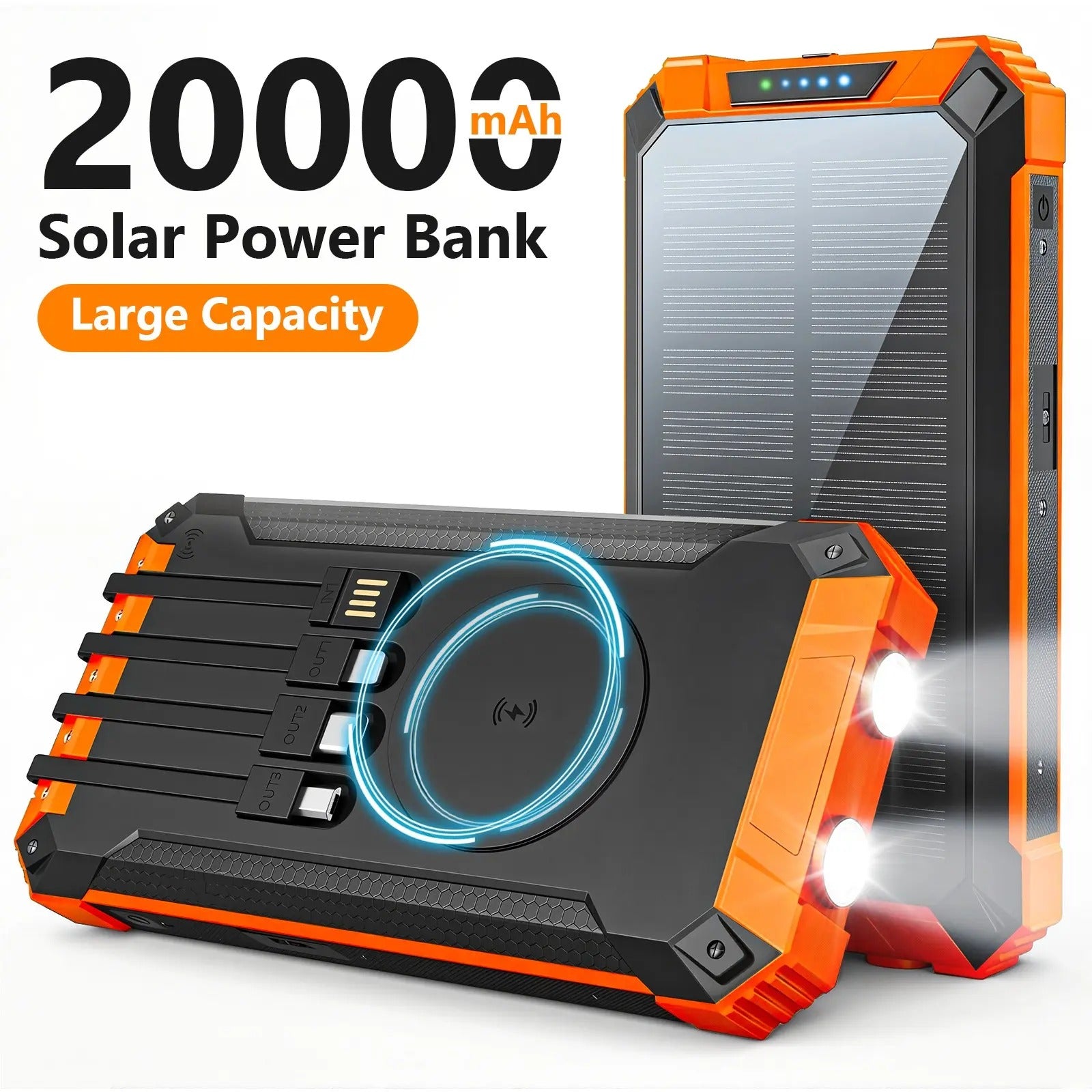 Mroace Solar Wireless Portable Power Bank