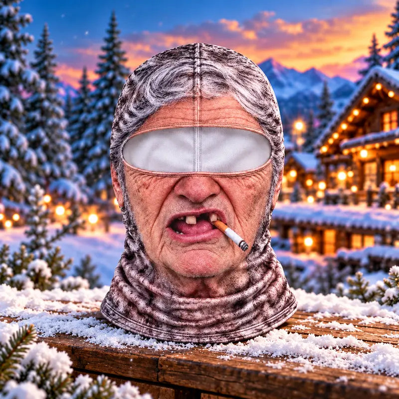 Mroace Funny Old Man Face Thermal Balaclava Mask