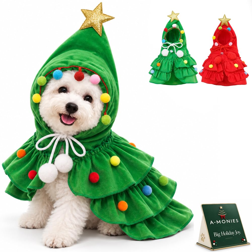 Mroace Christmas Reindeer Pet Costume Cape