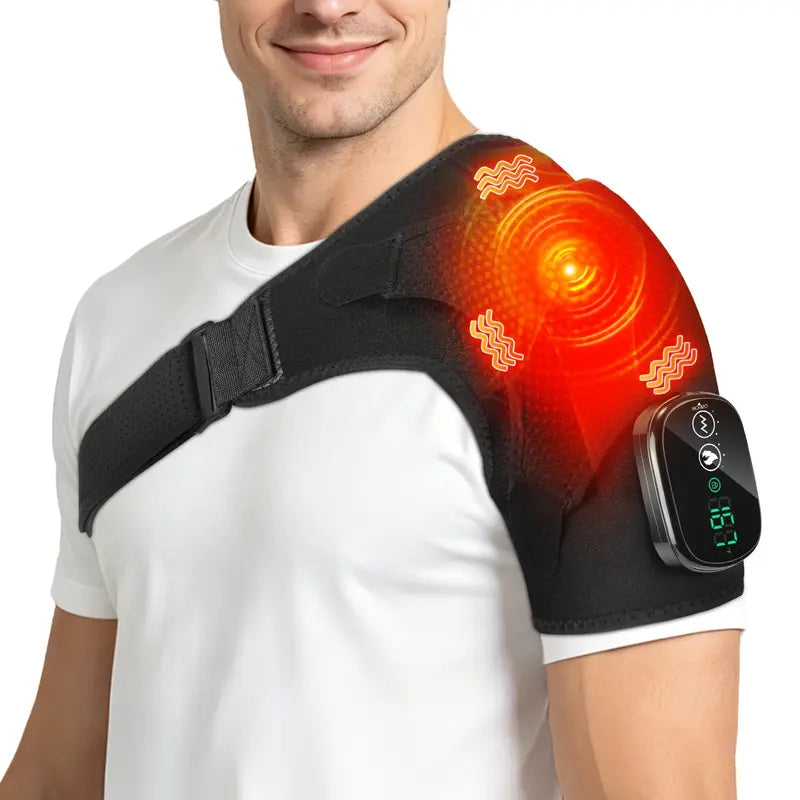 Mroace Cordless Heated Shoulder Wrap With Massage
