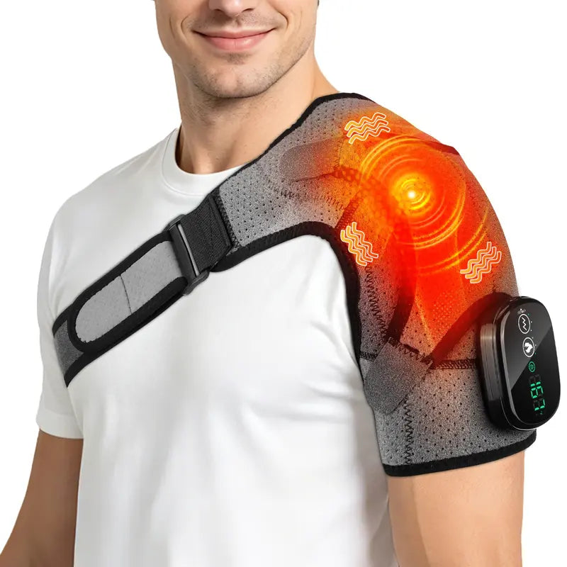 Mroace Cordless Heated Shoulder Wrap With Massage
