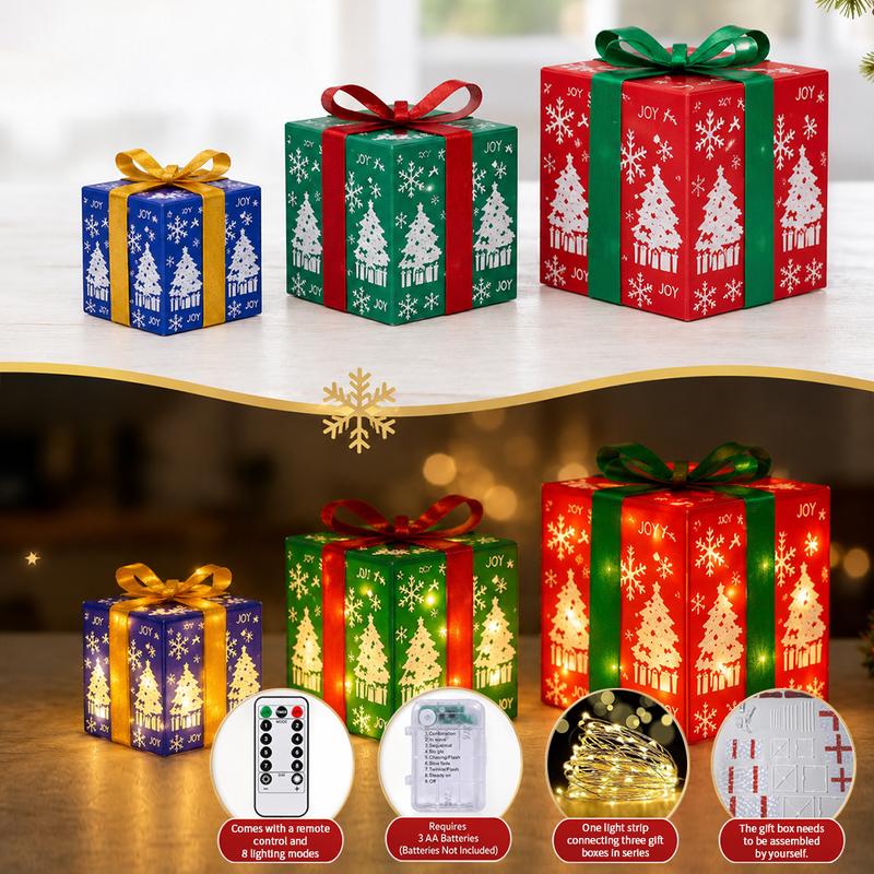 Mroace Remote Controlled LED Christmas Ornament Set