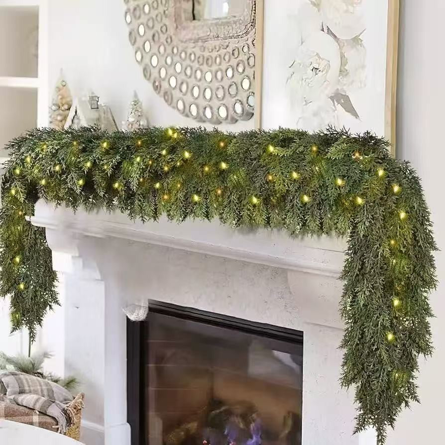 Mroace Realistic Artificial Cedar Christmas Garland