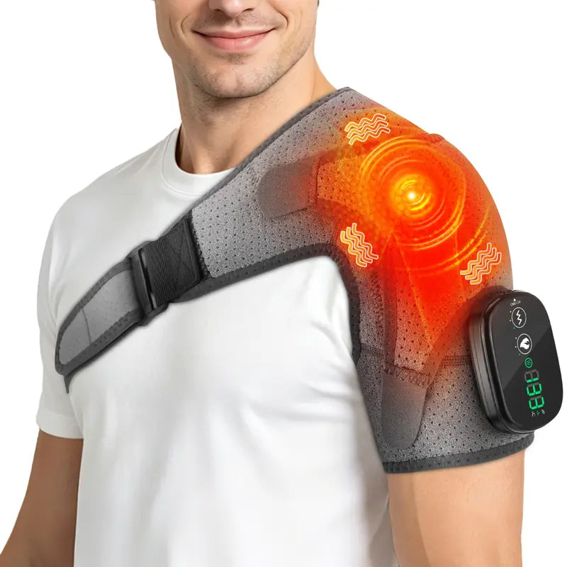 Mroace Cordless Heated Shoulder Wrap With Massage