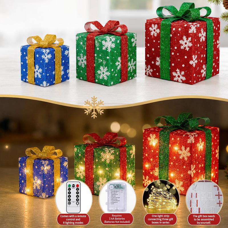 Mroace Remote Controlled LED Christmas Ornament Set