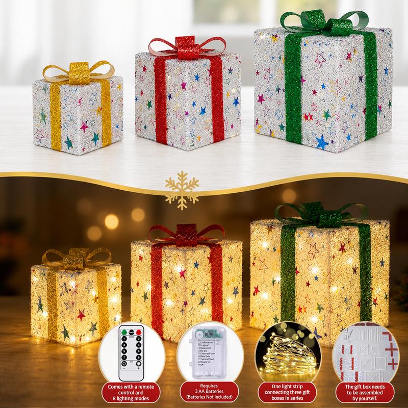Mroace Remote Controlled LED Christmas Ornament Set