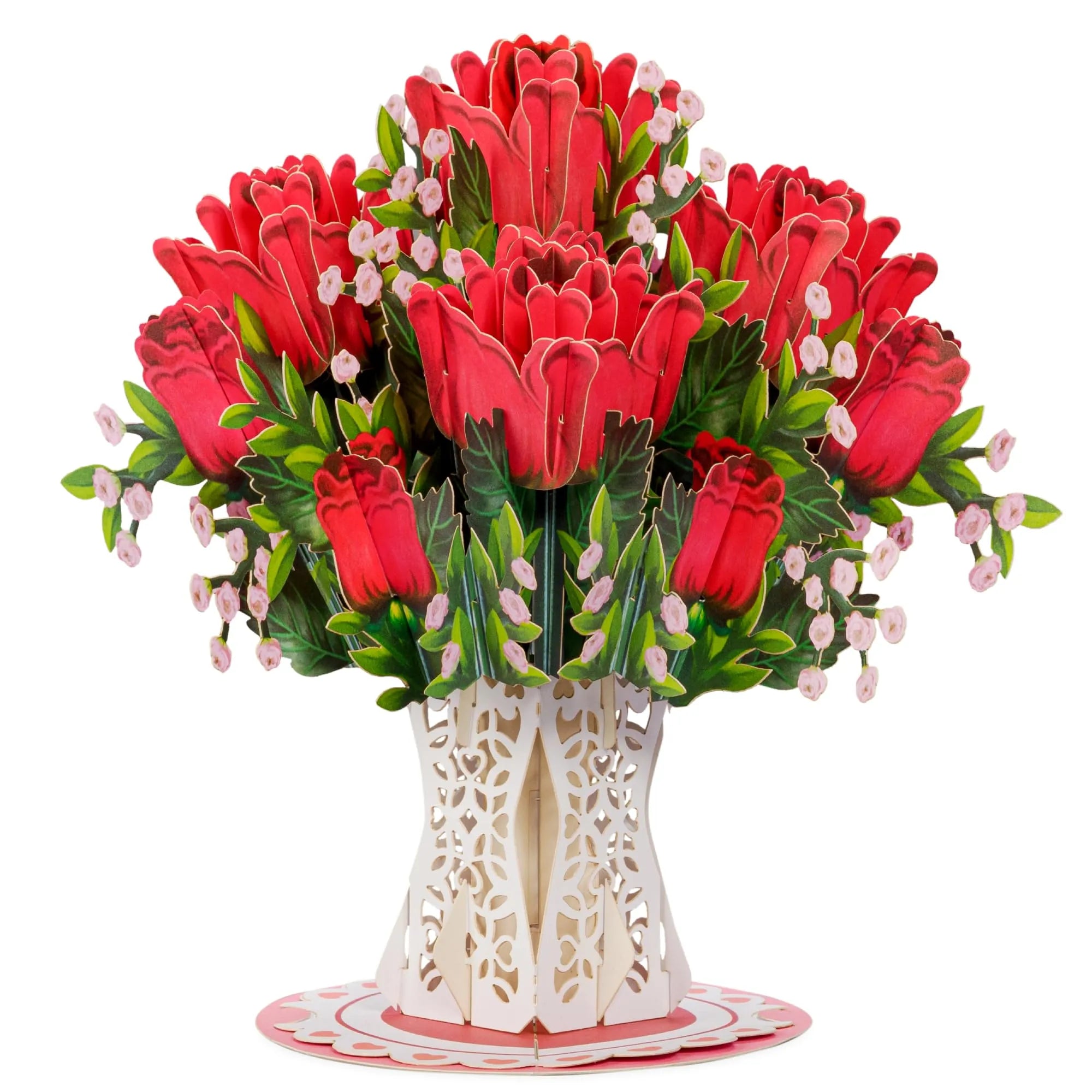 Mroace 3D Pop Up Bouquet Greeting Card with Envelope